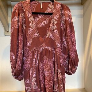Free People paisley blouse sz L